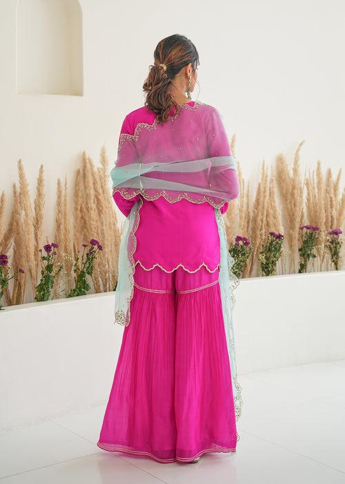 Feeha Sharara Set - Magenta