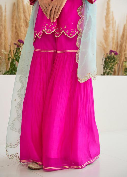 Feeha Sharara Set - Magenta