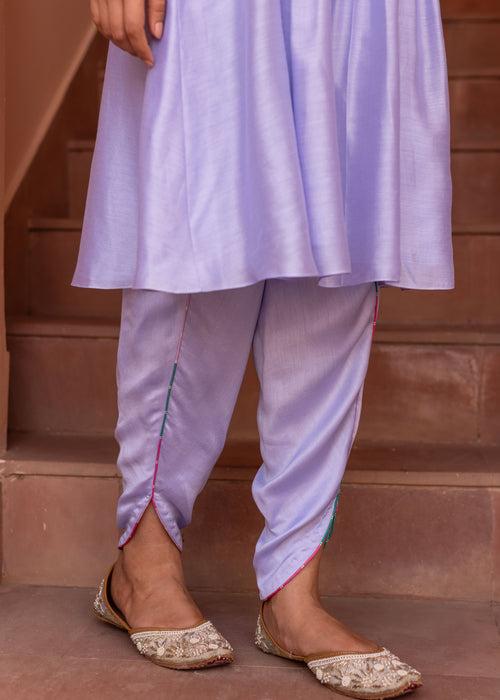 Freya Panelled Kurta Set - Powder Blue