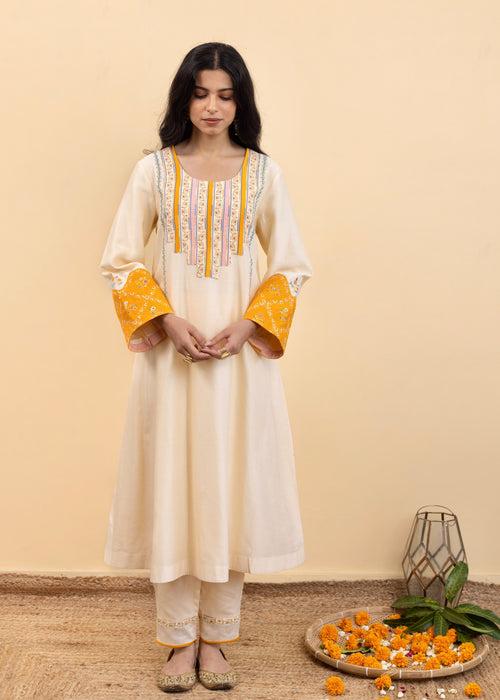 Kira Kurta Set - Cream