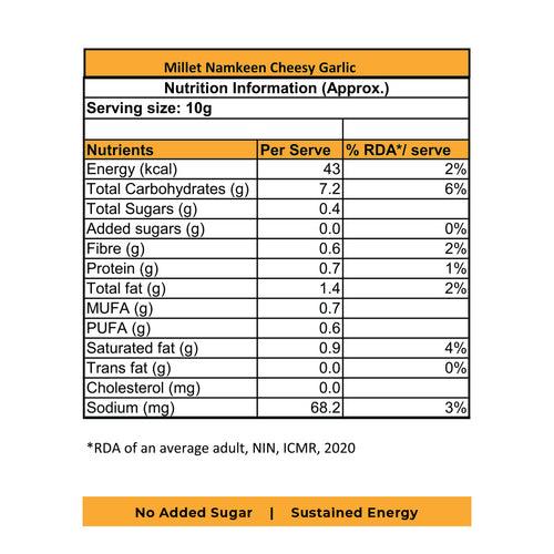 Millet Namkeen - Cheesy Garlic - Pack of 2 - 200 grams