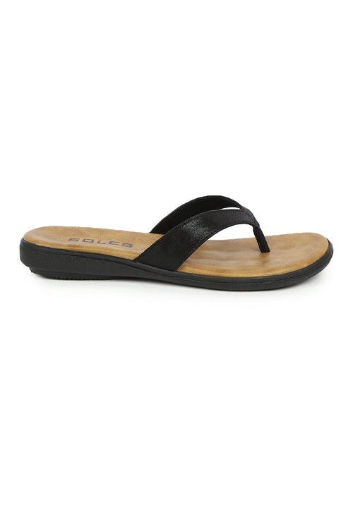 SOLES Classic Black Flat Sandals - Versatile Style for Any Occasion