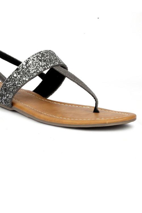 SOLES Trendy Metallic Flat Sandals