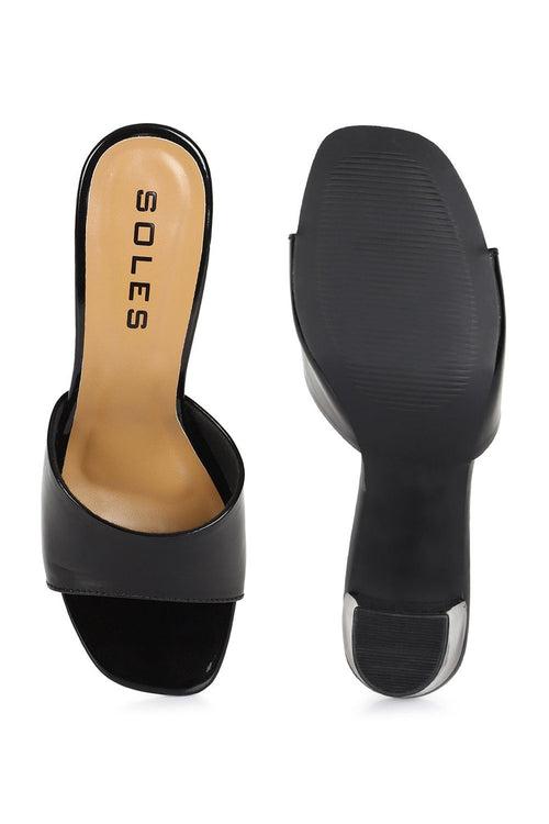 SOLES Black Block Heels - Classic & Versatile Footwear