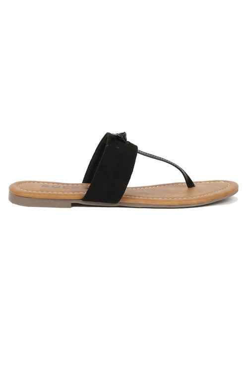 SOLES Classic Black Flat Sandals