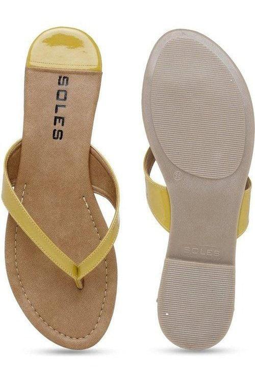 SOLES Sunny Yellow Flat Sandals