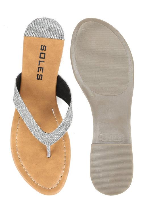 SOLES Trendy Metallic Flat Sandals