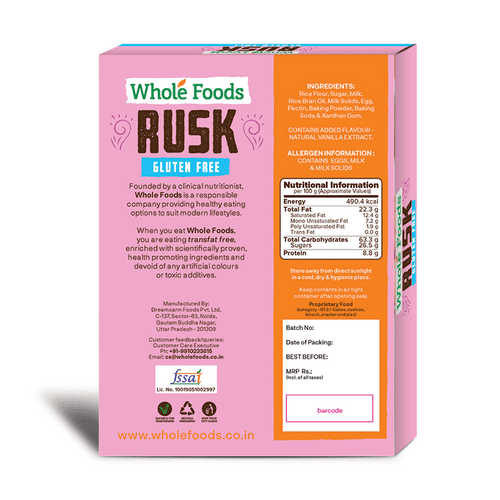 Gluten Free Rusk - Contains Egg