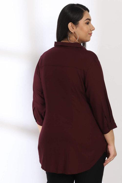 Plum Round Hemline Shirt