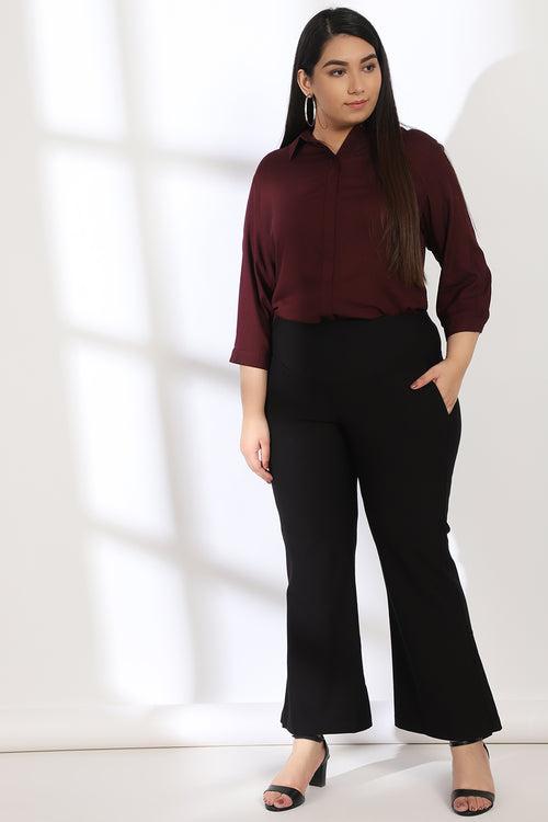 Plum Round Hemline Shirt