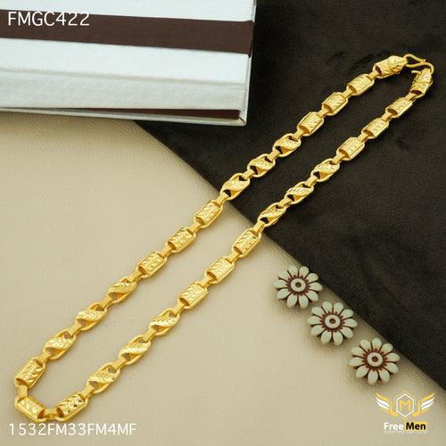 Freemen Stylish C CUT Lotus Gold plated Chain Design - FMGC422