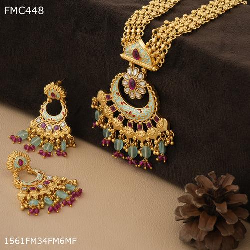 Freemen Handmade antique long Set with earring for women - FWC448