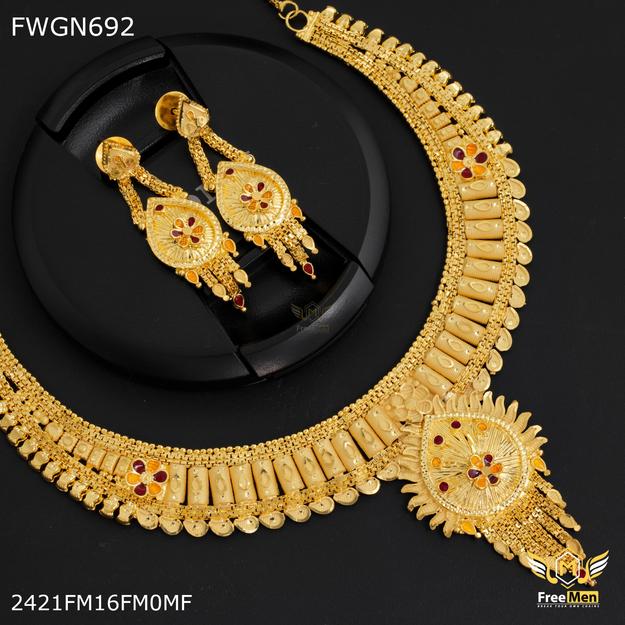 Freemen Drop Shape Neckless With Earring for women - FWGN692