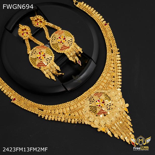 Freemen Star with Flower Neckless with Earring for women - FWGN694