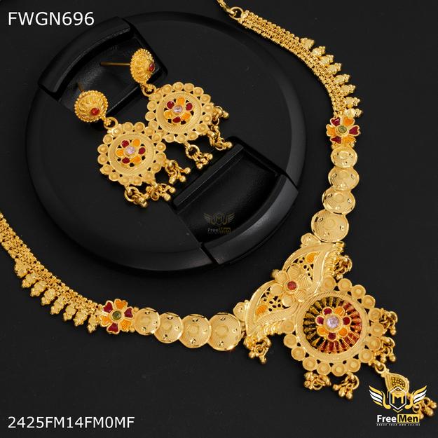 Freemen Designer Round cut Flower with Earring for women - FWGN696