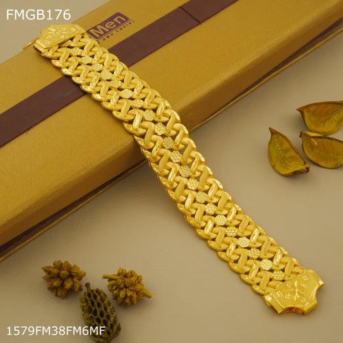 Freemen Two line pokal gold plated bracelet for Men - FMGB176