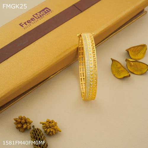 Freemen Ad open gold plated Kada  - FMGK25