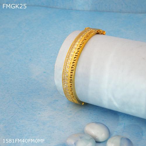 Freemen Ad open gold plated Kada  - FMGK25