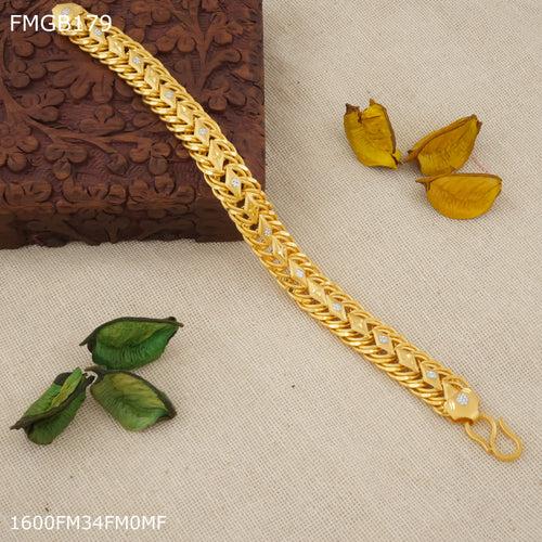 Freemen dimond cut gold plated bracelet for Men - FMGB179