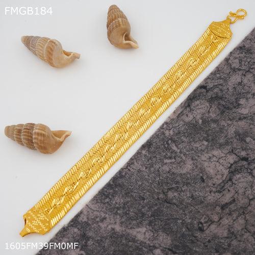 Freemen Designer two line gold plated bracelet for Men - FMGB184