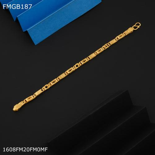 Freemen Lock nawabi gold plated bracelet for Men - FMGB187