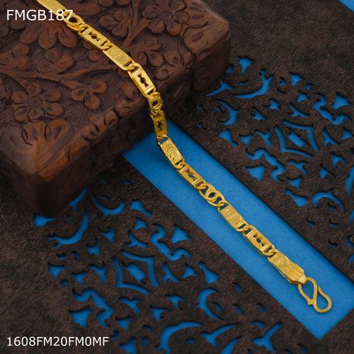 Freemen Lock nawabi gold plated bracelet for Men - FMGB187