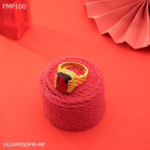 Freeme Red stone ad ring design for men - FMRI100