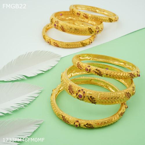 Freemen 1mg Six pic gold Bangles For Women - FWGB022