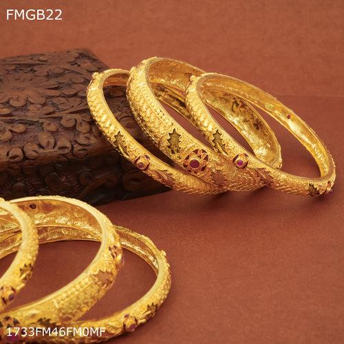 Freemen 1mg Six pic gold Bangles For Women - FWGB022