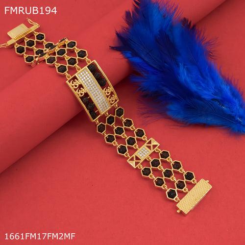 Freemen Om ad Three line rudraksha bracelet for Man - FMRUB194