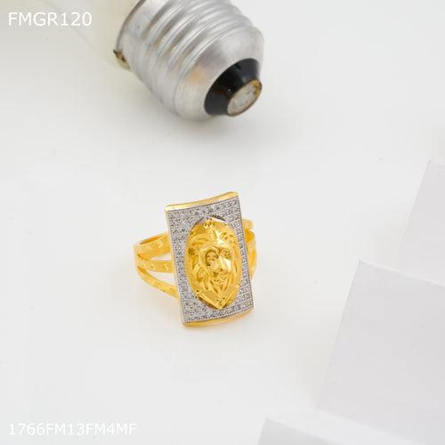 Freeme 1gm lion face ad gold plated ring for men - FMRI120
