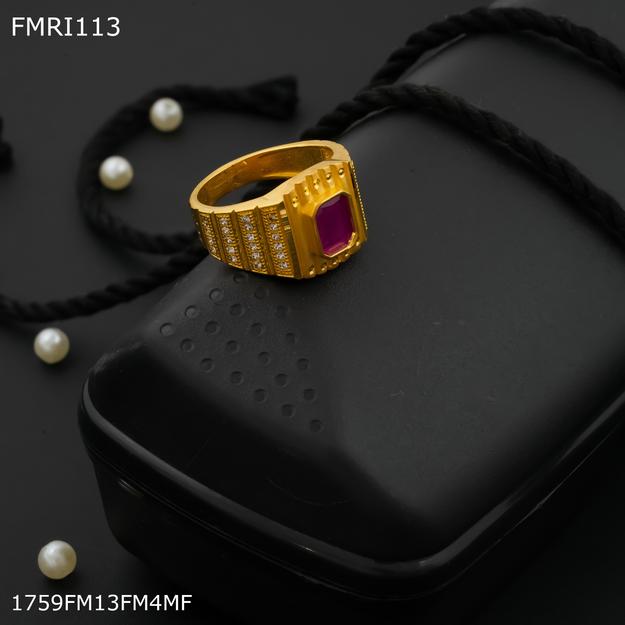 Freeme Pink stone ring design for men - FMRI113