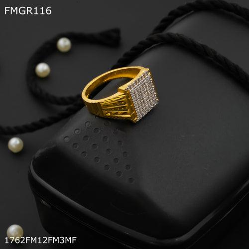 Freeme 1gm Square AD  gold plated for men - FMRI116