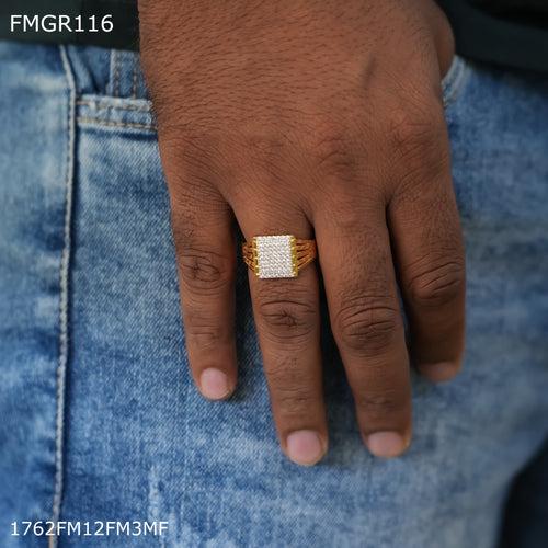Freeme 1gm Square AD  gold plated for men - FMRI116