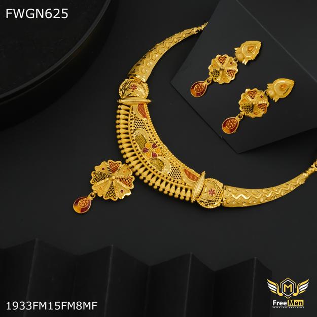 Freemen 1MG Moon Neckless With Earring for women - FWGN625