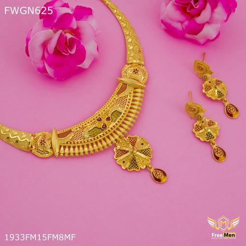 Freemen 1MG Moon Neckless With Earring for women - FWGN625