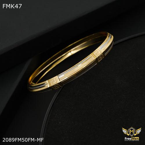 FreeMen Golden  Silver Dot Design kada for Men FMK48