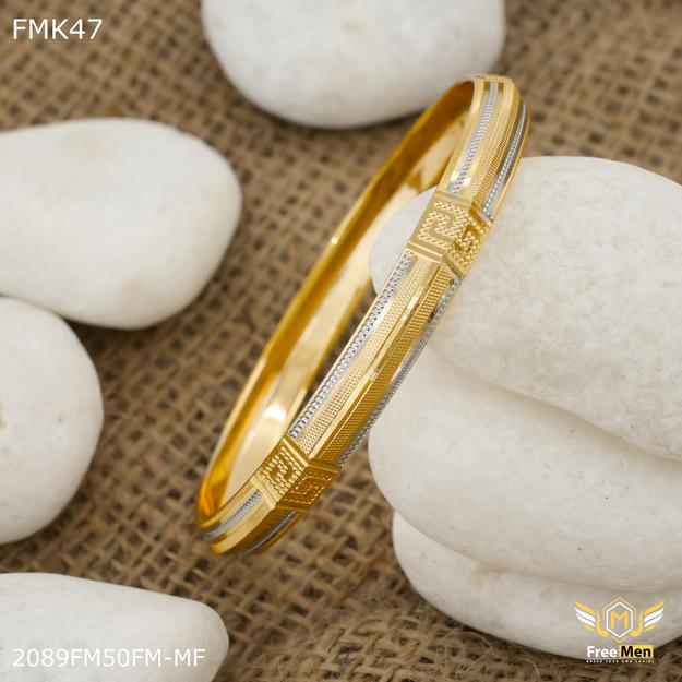 FreeMen Golden  Silver Dot Design kada for Men FMK48