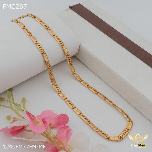 Freemen Nawabi biscit arro design golden chain For Men - FMC267