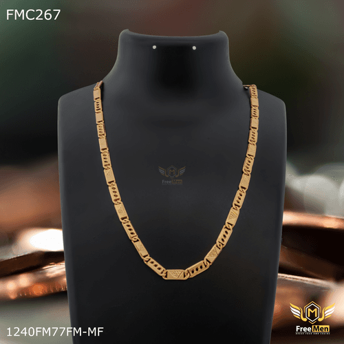 Freemen Nawabi biscit arro design golden chain For Men - FMC267