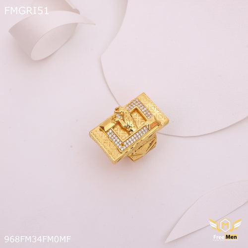 Freemen JAGUAR Ring with AD and gold forming  for men - FMGRI51