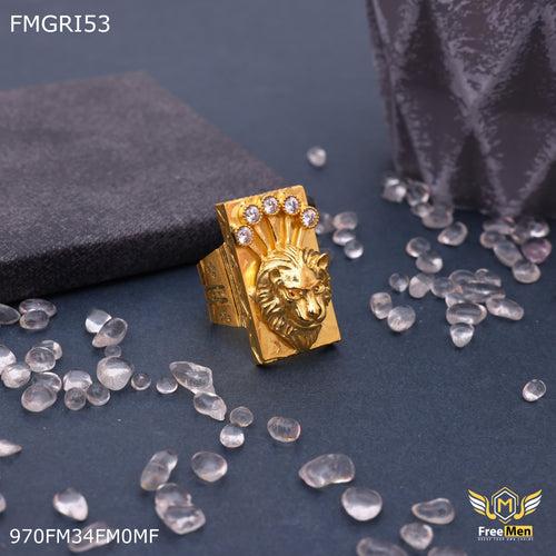 Freemen King lion gold forming  with AD for men - FMGRI53