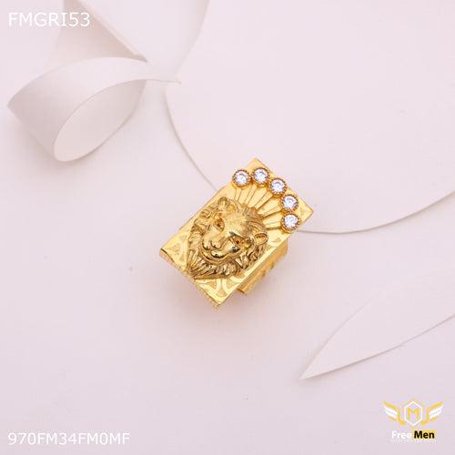 Freemen King lion gold forming  with AD for men - FMGRI53