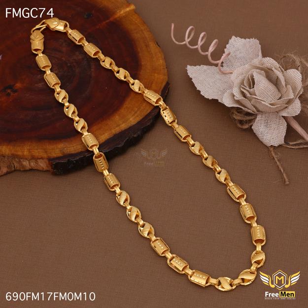 Freemen Gold Plated Nawabi Antique Design Chain for Men - FMGC74