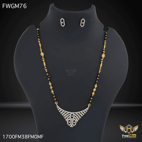 Freemen One Line Fashionable Diamond Mangalsutra - FWGM76