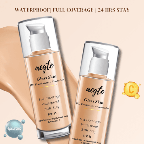 Aegte Glass Skin Liquid HD High Coverage Foundation + Concealer