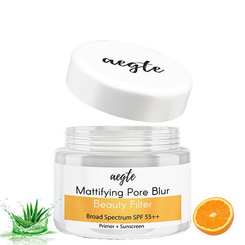 Aegte Mattifying Pore Blur Beauty Filter Primer + Sunscreen with Broad Spectrum SPF 55++