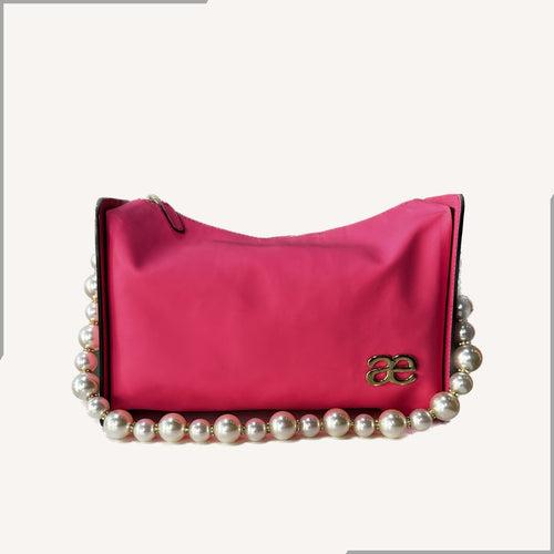 Aegte Fashionista Barbie Pink Pearl Chain Shoulder Tote Bag