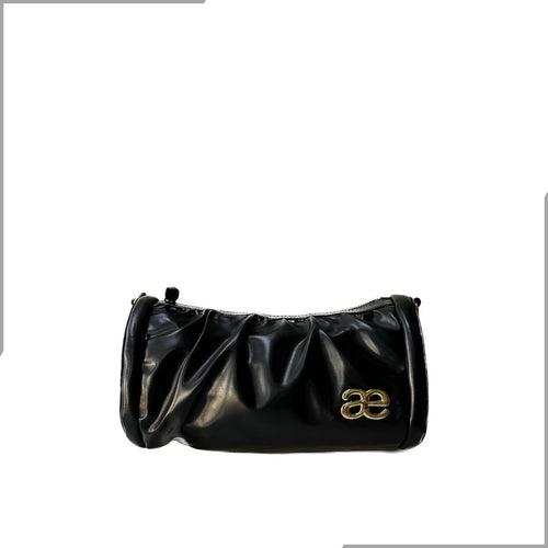 Aegte Pleated Duffle Bag with detachable Ruffled Handle and Long Chain Carry