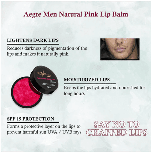 Aegte Men Natural Pink Lip Balm with Beetroot and Tomato